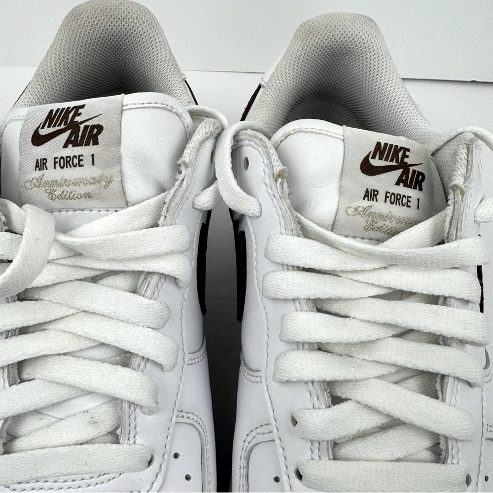 Nike Air Force 1 Low Anniversary Edition. White and Chocolate Brown. Mens size 9